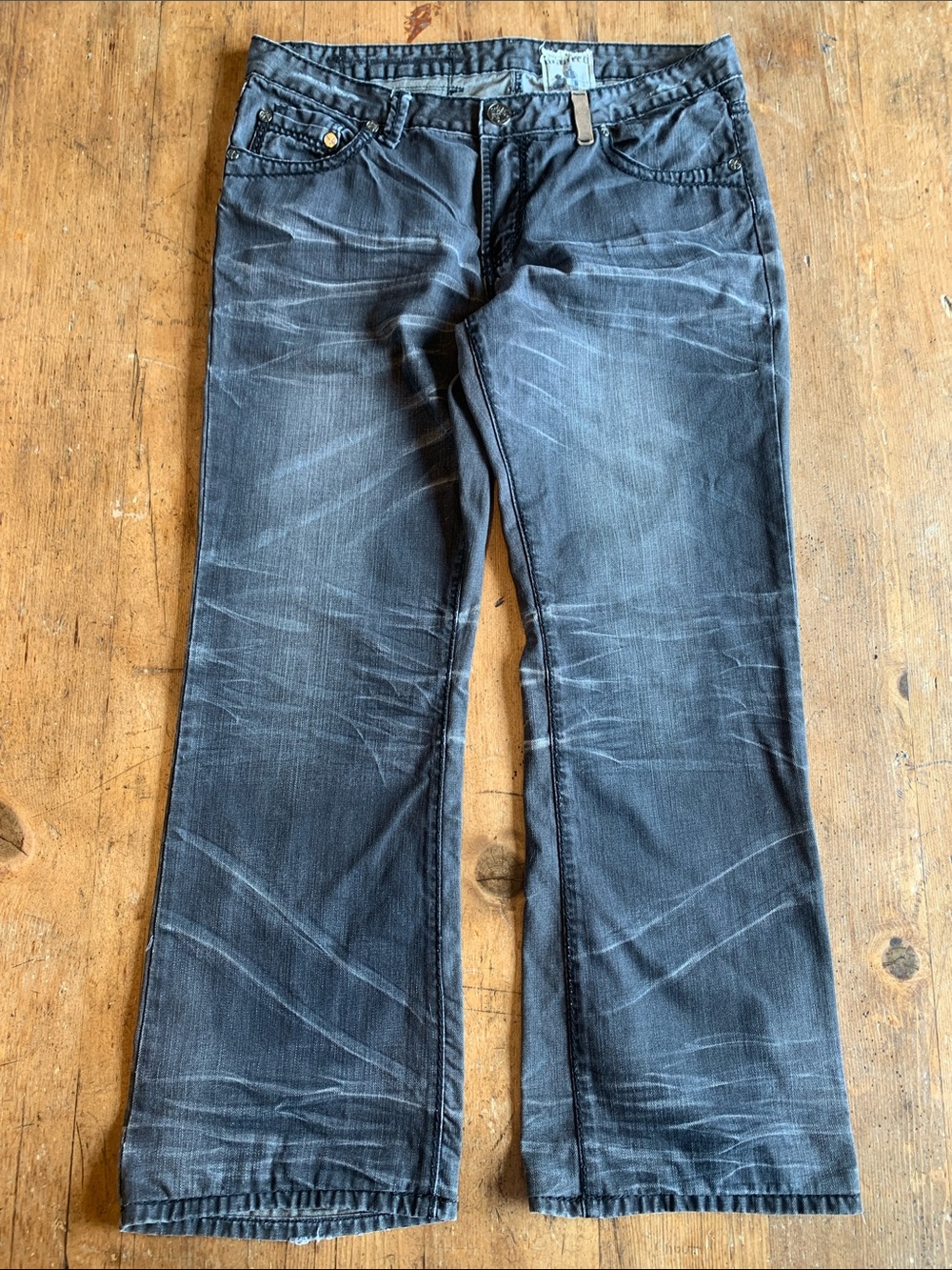 Wanted Outlaw Y2K Washed Black Bootcut Jeans